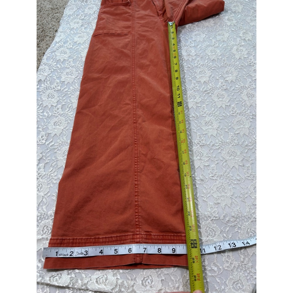 Pilcro Anthropologie Rust Orange Wide Leg High Rise Utility Pant 26 Fall Boho - Picture 5 of 10